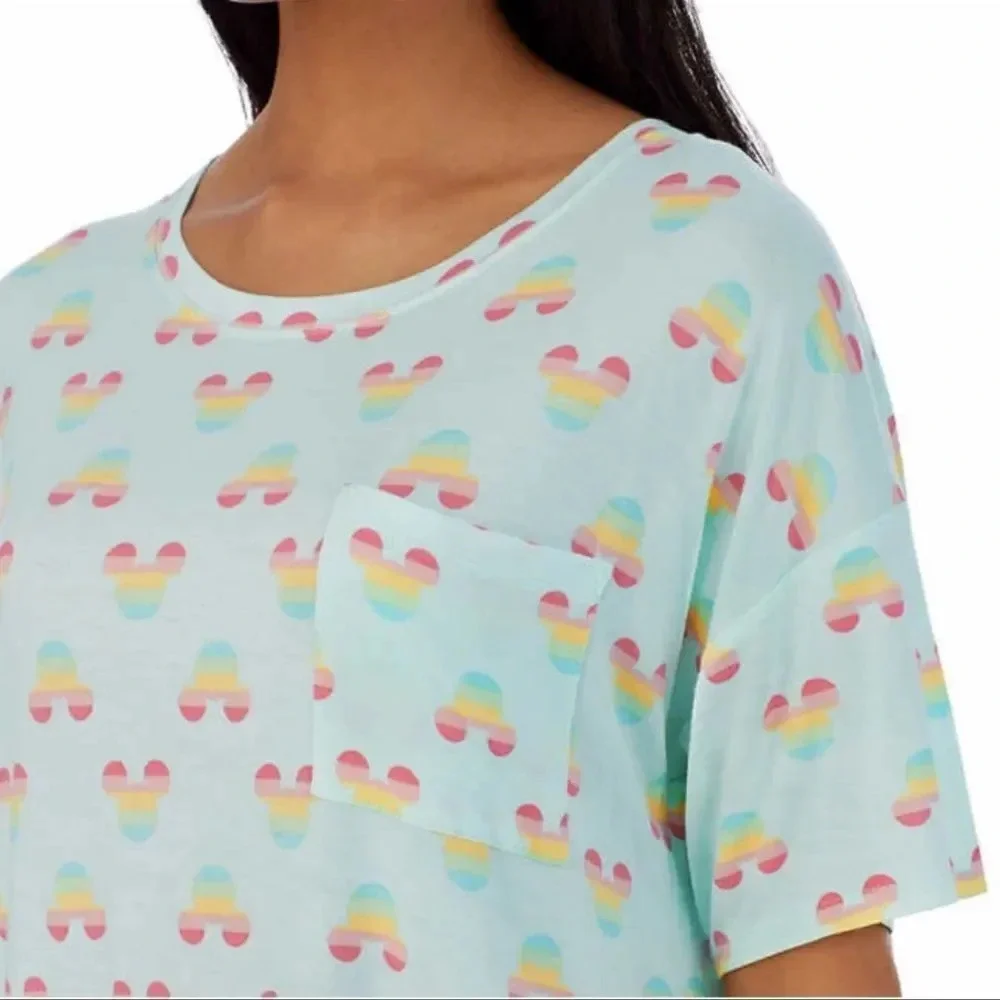 Disney Women's 2 Piece Short Sleeve Shirt & Short Pajama Set NWOT - Picture 4 of 6